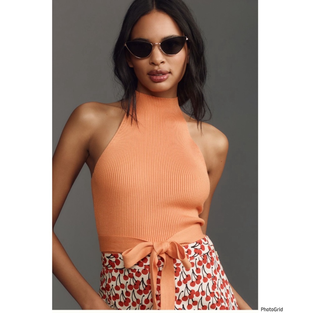 Anthropologie Orange Halter Top